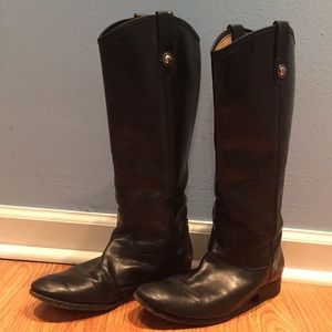 Frye Melissa extended (wide) calf black boots
